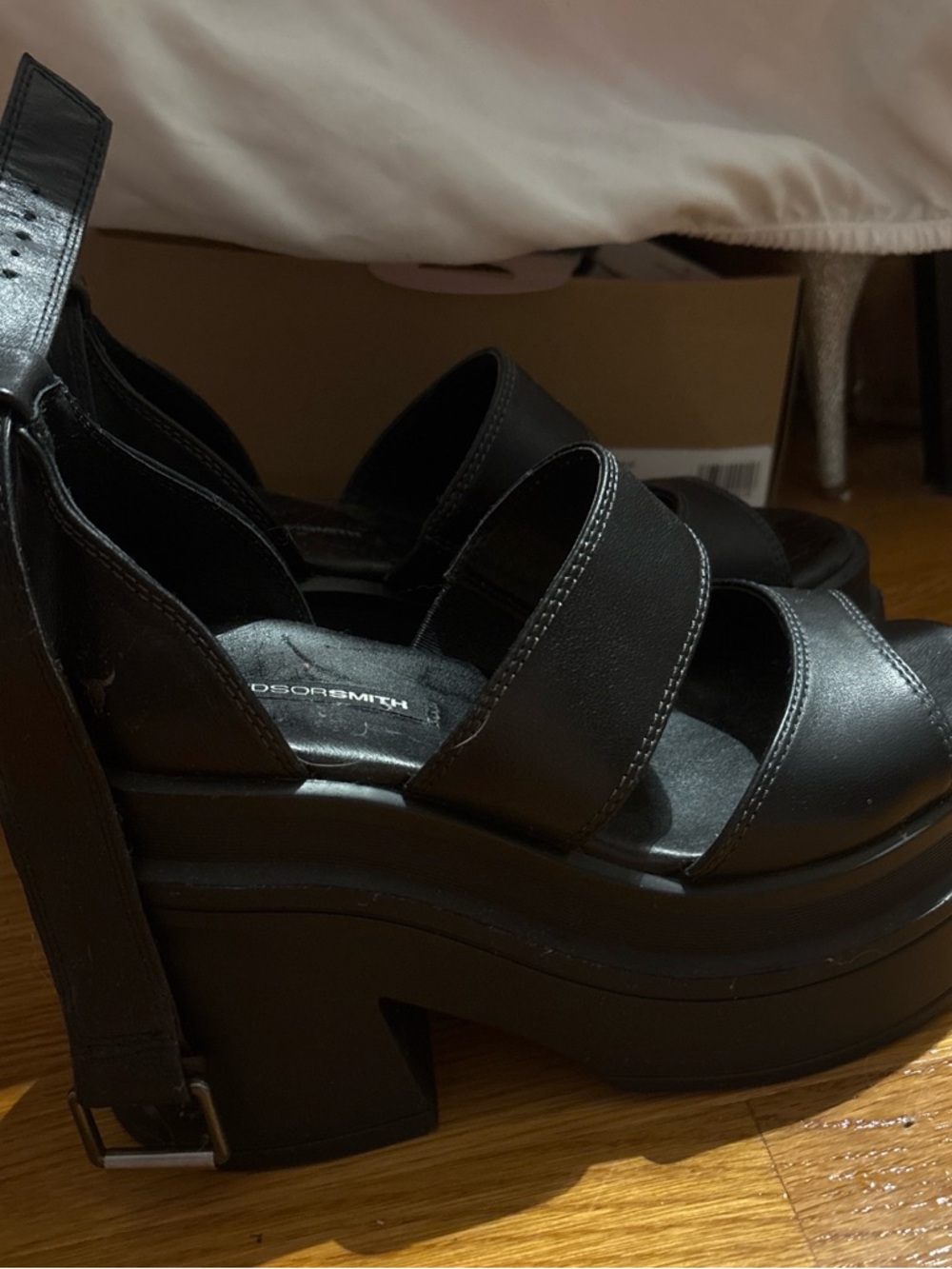 Women’s Black Platform Strappy Sandals